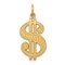 14K Yellow Gold Dollar Sign Charm Money Symbol Pendant Jewerly 26mm x 12mm